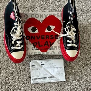 Converse Comme des Garcons Black and Red Chuck Taylor Sneakers